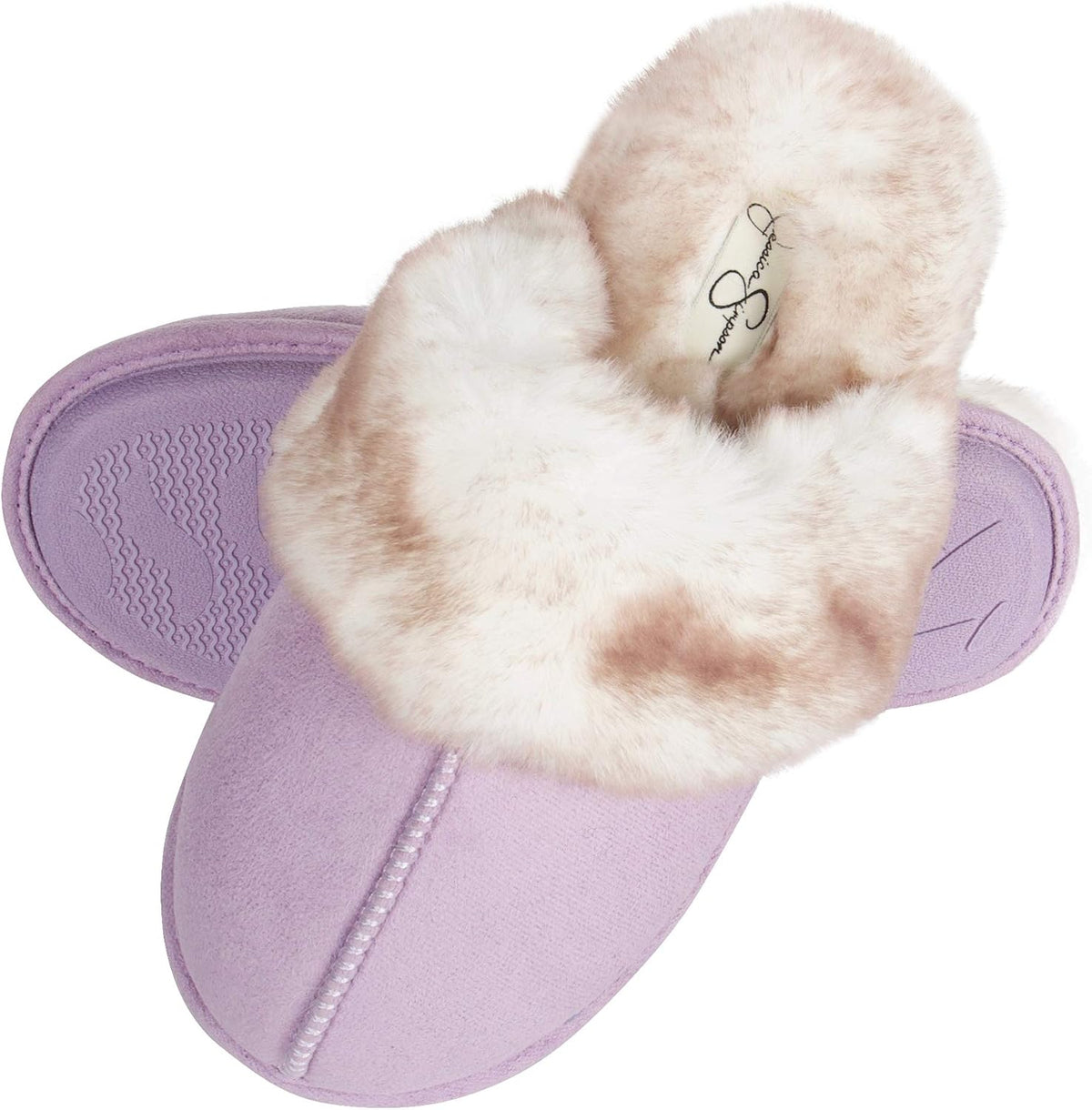 Indulge in Ultimate Comfort with Jessica Simpson's Faux Fur Memory Foam Slippers - Cozy, Stylish, and Slip-Resistant!