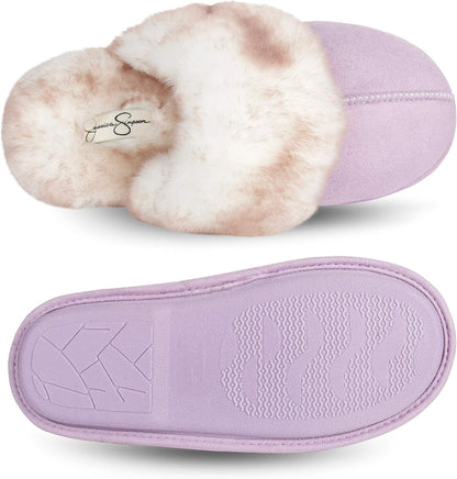 Indulge in Ultimate Comfort with Jessica Simpson's Faux Fur Memory Foam Slippers - Cozy, Stylish, and Slip-Resistant!